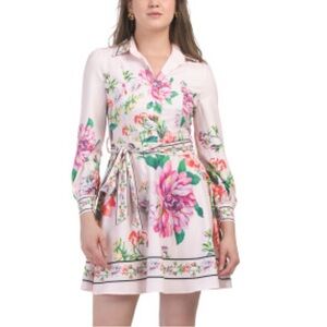 Dalia MacPhee Pink Green Floral Button Collar Dress Summer Coquette Cottagecore